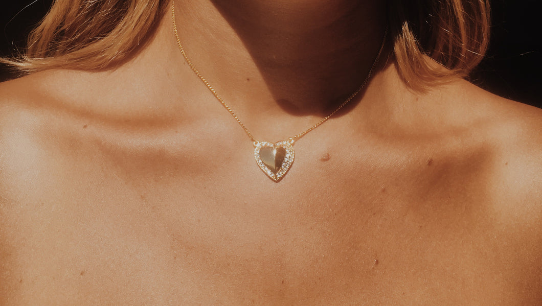 Golden Heart Diamond Necklace