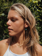 Load image into Gallery viewer, Turquoise Moon Drop Earrings
