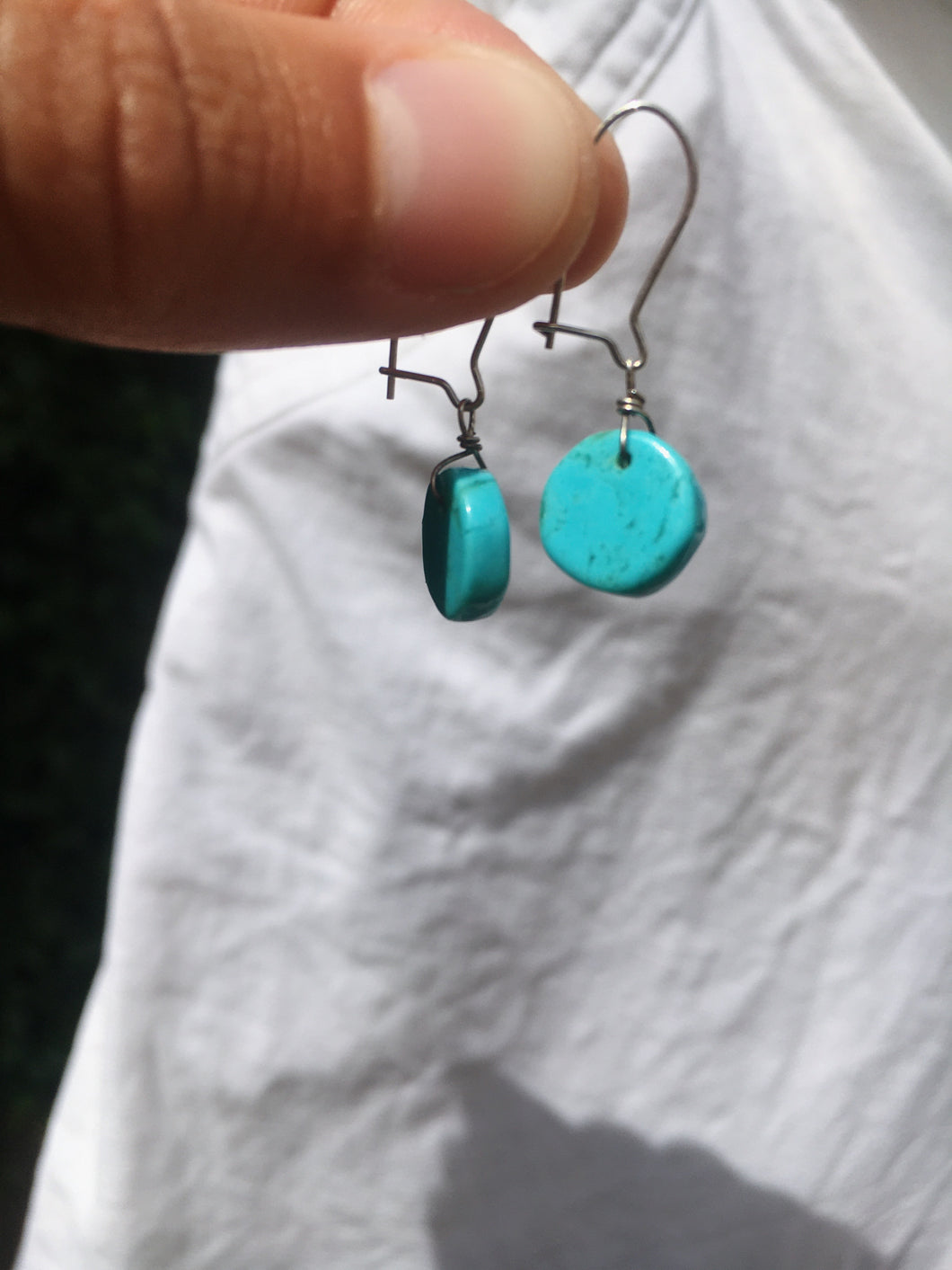 Turquoise Moon Drop Earrings