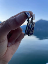 Load image into Gallery viewer, Purple Pyramid Drop Earrings
