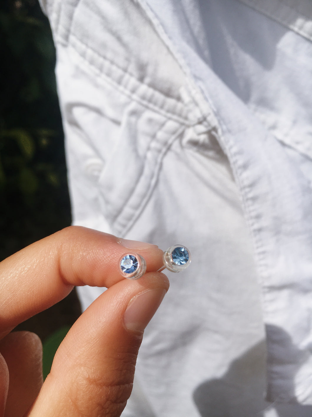 Ice Blue Crystal Studs